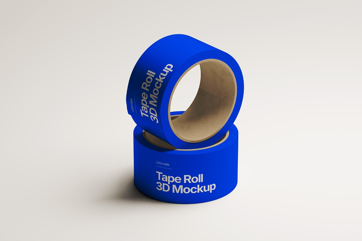 Tape Roll 3D Mockup PSD, a Packaging Mockup by Akrinity Digital (Photo 2 of 4)