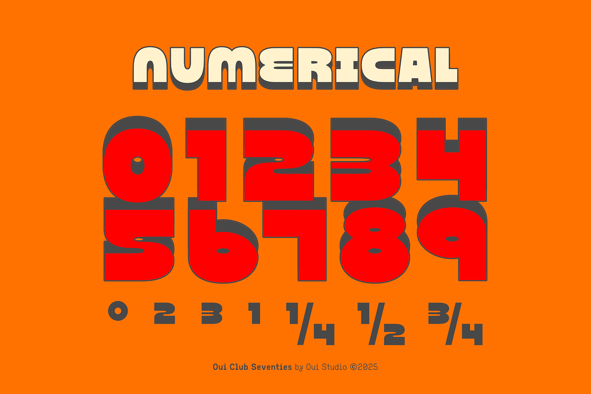 Oui Club Seventies Retro Font, a Font by Oui Studio (Photo 7 of 10)