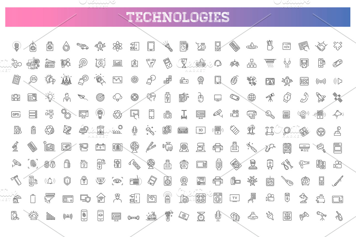 Technologies Vector Outline Icons, an Outline Icon by Tettygreen (Photo 1 of 5)