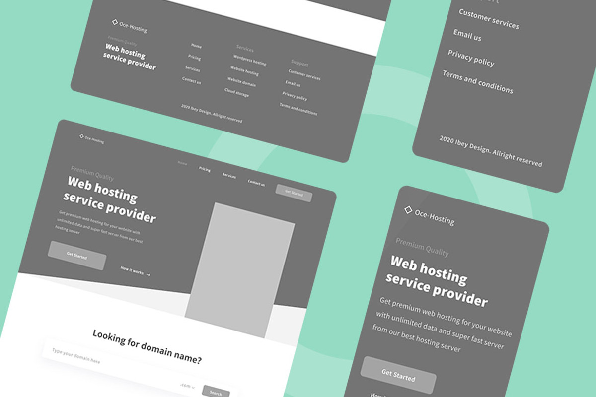 Hosting Server Wireframe Website, a Wireframe Template by INSPR STD (Photo 4 of 6)