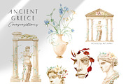 Ancient Greece Watercolor Clipart, a Decorative Illustration by Julia M. Watercolor (Thumbnail 3 of 14)