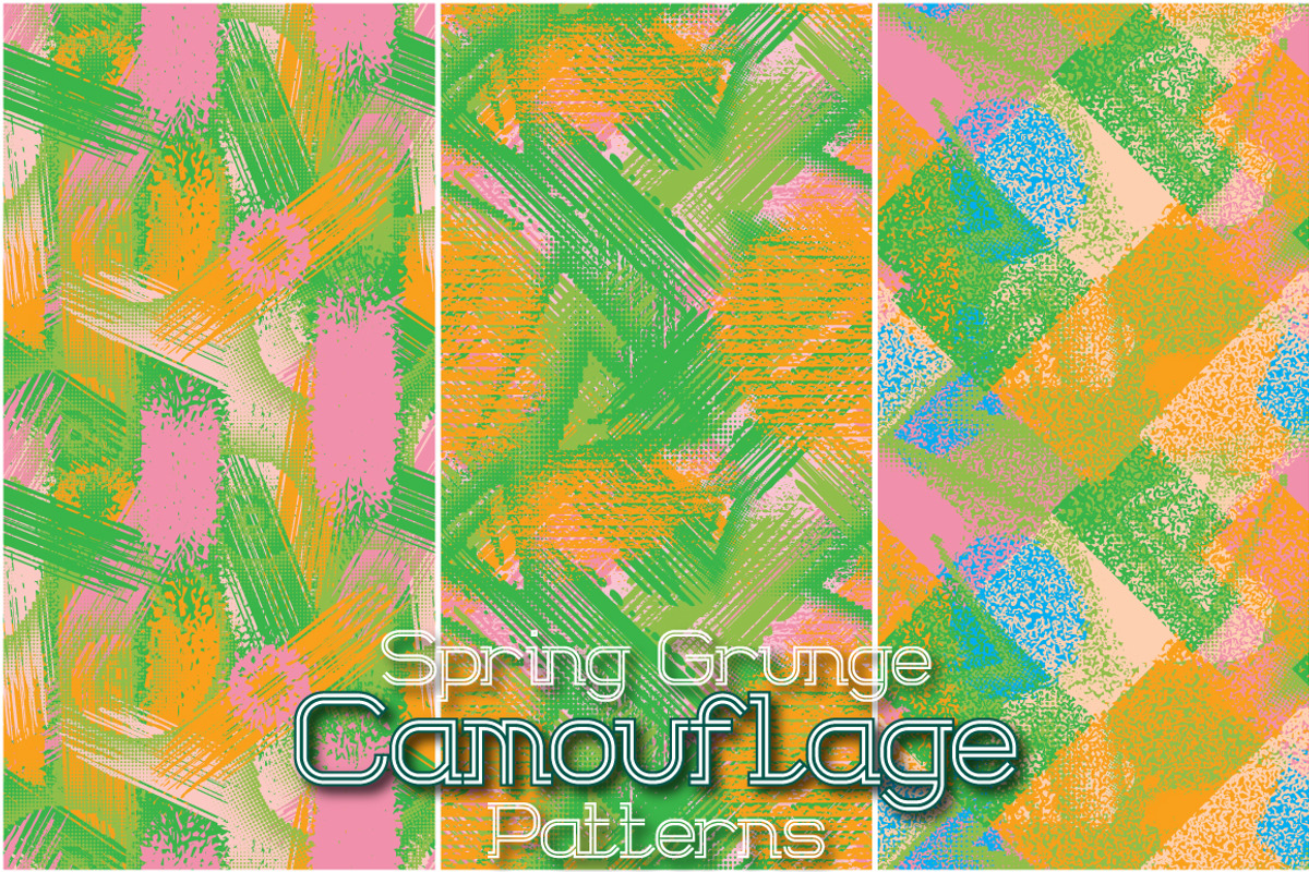 24 Spring Grunge Camo Patterns, a Pattern Graphic by Guten Tag Vector