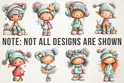 Christmas Elf Girl Clipart, an Illustration by RobertsArt (Thumbnail 2 of 7)
