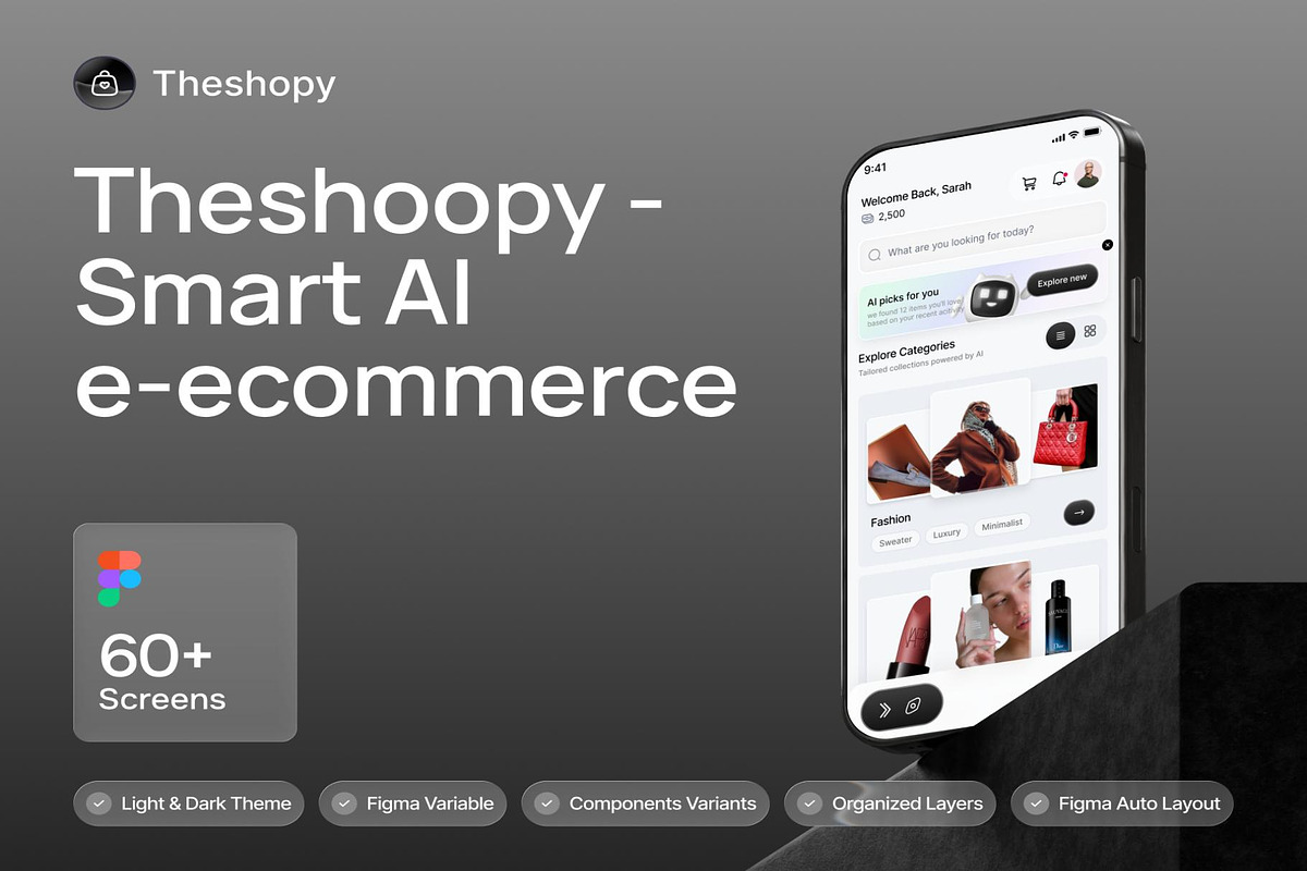 Theshopy AI Ecommerce Mobile UI Kit, an UI Kit Template by Creative Perspective (Photo 1 of 6)