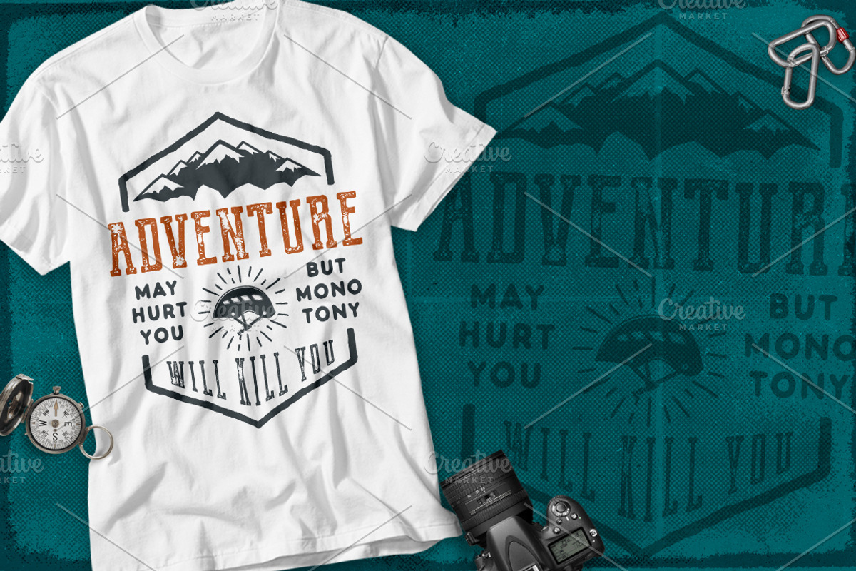 9 Adventure Logos & Tee Designs, an Object Graphic by JeksonGraphics (Photo 5 of 10)