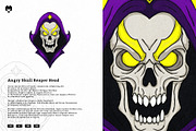 Angry Skull Reaper Head Vector, an Illustration by MEANDSTUDIO (Thumbnail 1 of 3)