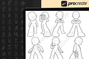 Procreate Foreshortening Chibi Pose, a Brush Add-On by DrawingStoryShop (Thumbnail 3 of 6)