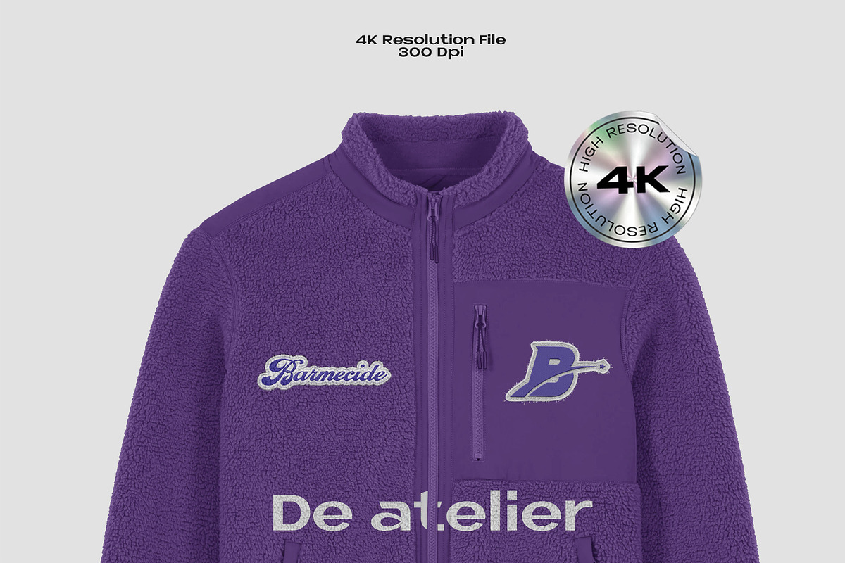 sherpa jacket mockup, an Apparel Mockup by Barmecide Mockup Studio