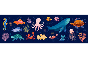 Underwater creatures. Undersea, an Animal Illustration by Stock-Smart-Start