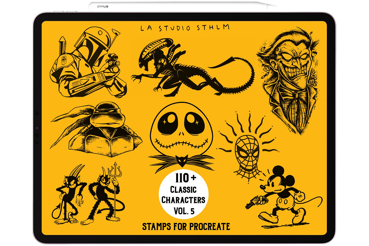 Bundle 1 Classic Character-Stamp Set, a Brush Add-On by LA Studio Sthlm (Photo 6 of 17)