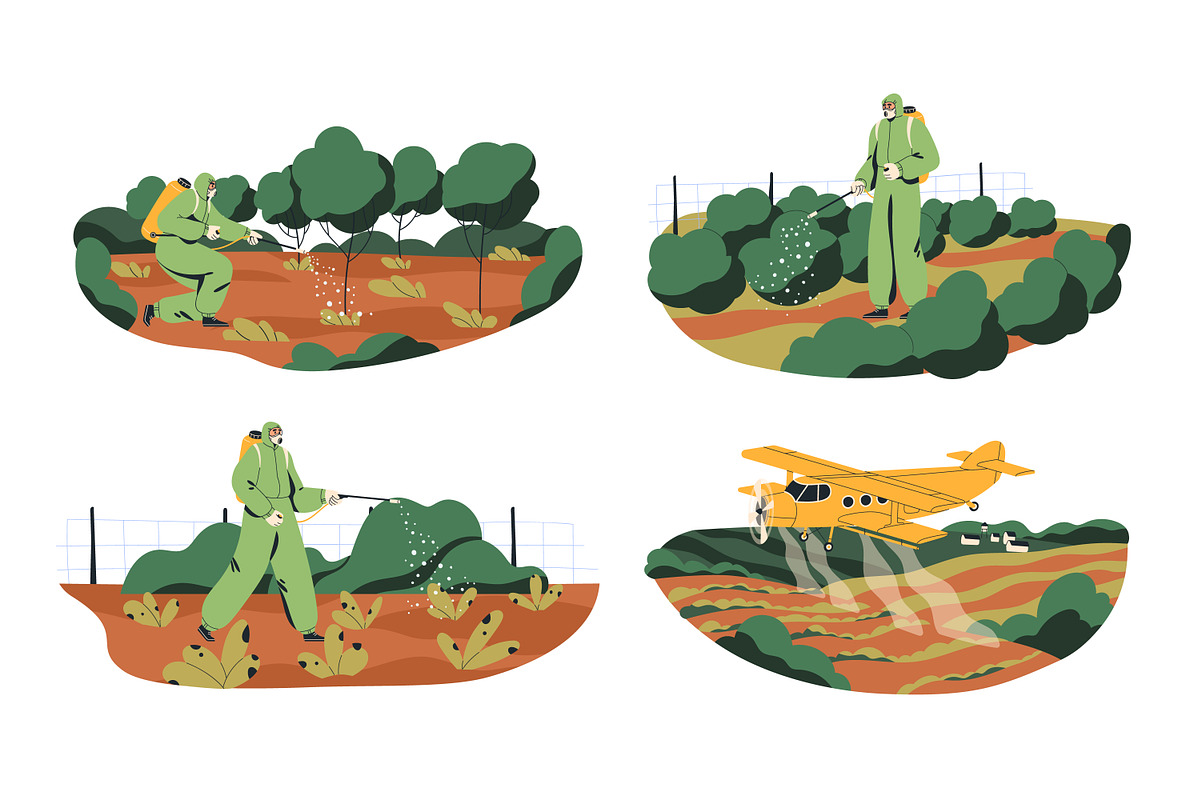 Pesticide and chemical treatment set, a Person Illustration by Good Studio (Photo 1 of 5)
