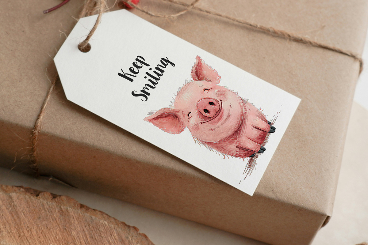 Quirky Pig clipart, an Animal Illustration by PaintPixelCo (Photo 9 of 9)