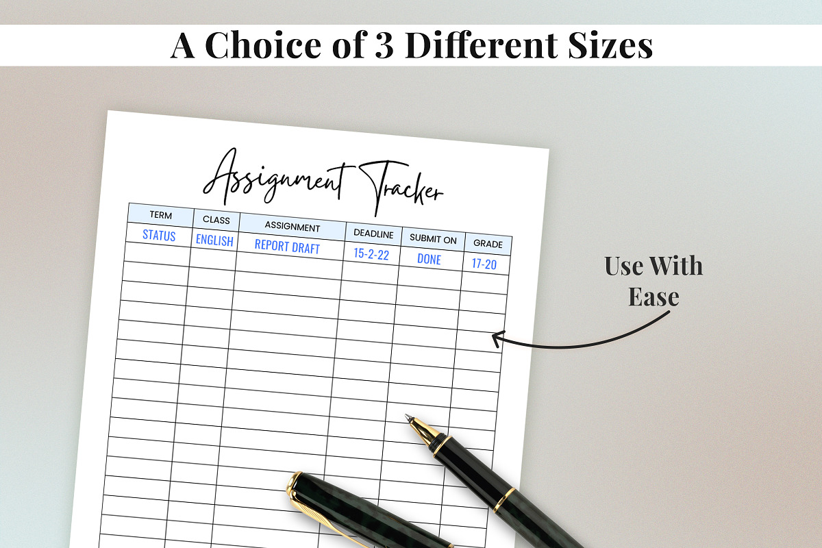 Assignment Tracker Sheet, a Templates & Theme by Snapybiz