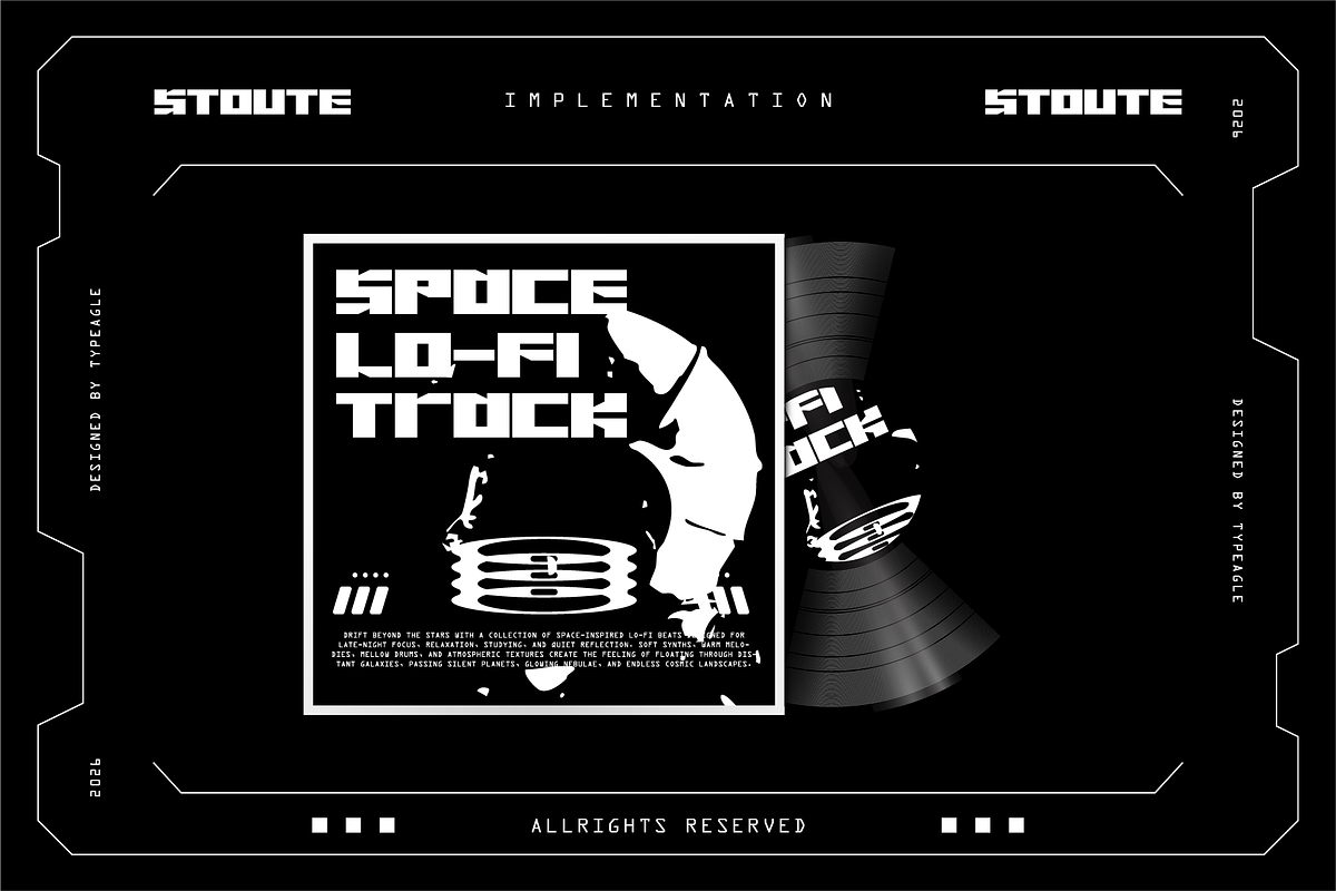 Stoute - Futuristic Display Font, a Sans Serif Font by Typeagle (Photo 8 of 9)