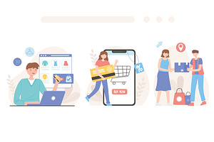 shopping internet market, a Person Illustration by studiogstock