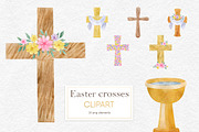 Watercolor Easter Cross clipart, an Object Graphic by CreativeByLu (Thumbnail 1 of 4)
