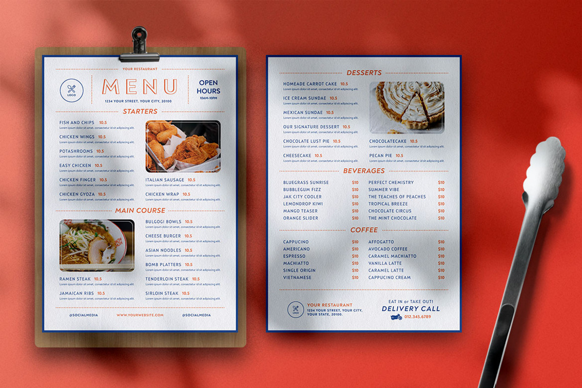 Modern Food Menu, a Print Template by The Savory Directors (Photo 3 of 3)