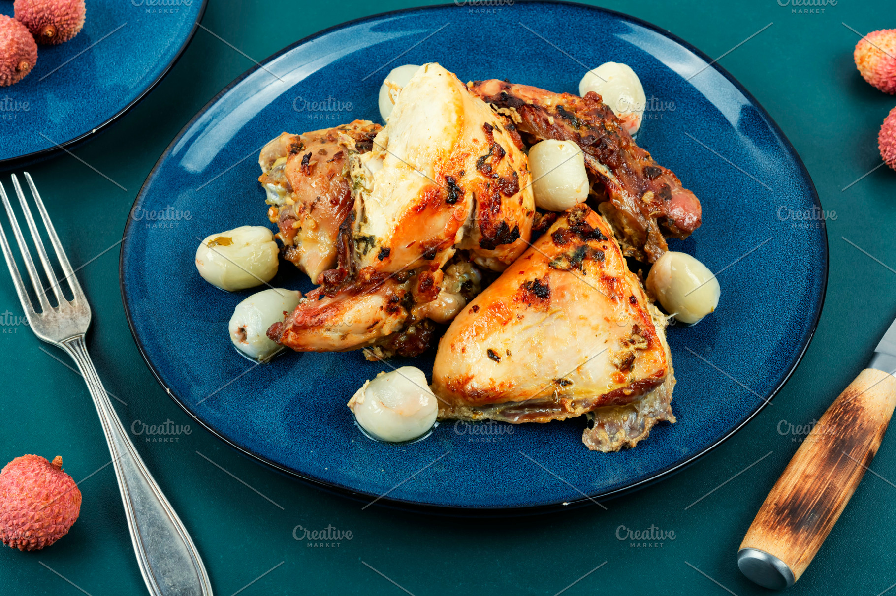 Baked chicken with lychee., a Food & Drink Photo by MLunov MLunov