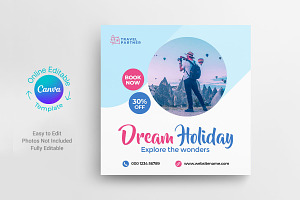 Travel Agency Post Canva Template