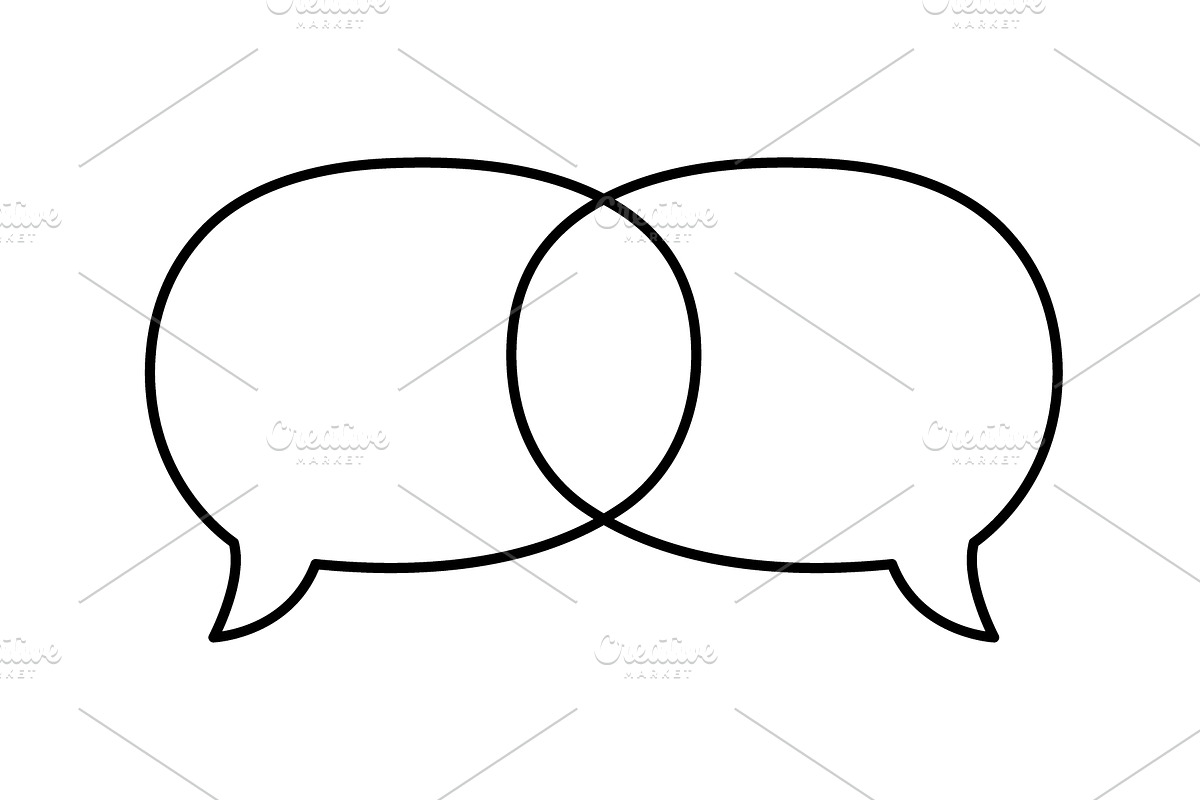 Outline comic speech bubbles, an Object Illustration by GraphiShop