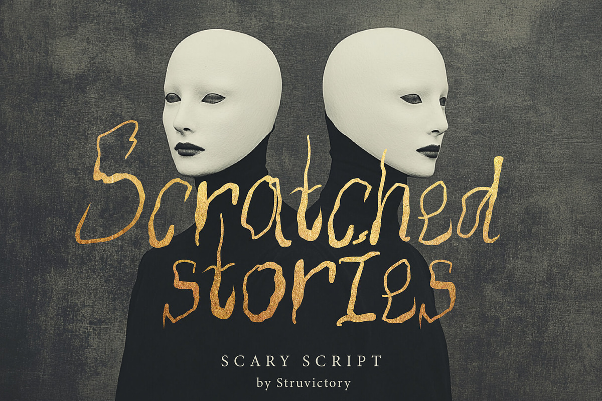 Scratched Stories - Halloween Script, a Handwritten Font by Struvictory.art (Photo 1 of 9)