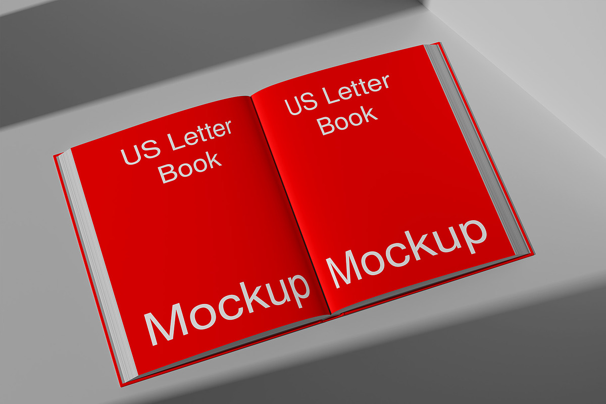 US Letter Book Mockup - 8 Views, a Books & Magazine Mockup by Illusiongraphic (Photo 4 of 23)