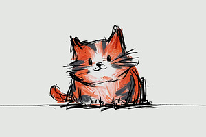 Cute tricolor calico cat illustratio, an Abstract Photo by Imaginarium