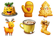 Cute Yellow Christmas Clipart, an Illustration by Daily.Designs (Thumbnail 3 of 5)