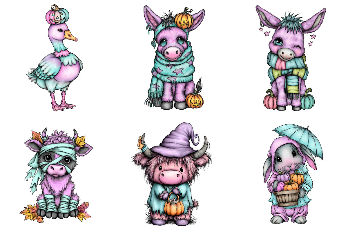 Cute Halloween Farm PNG Clipart, a Seasonal Illustration by DreamArtGraphic (Photo 2 of 5)