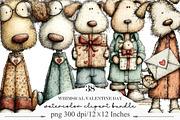 Whimsical Valentine Day Clipart, an Illustration by Designking (Thumbnail 1 of 5)
