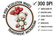 Whimsical Valentine Teddy Bear PNG, an Illustration by Craft Nest (Thumbnail 2 of 11)