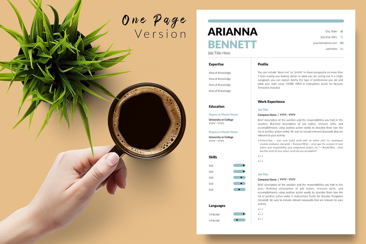 Simple Resume Bundle - Arianna, a Resume Template by Templates Design Co. (Photo 2 of 17)