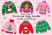 Christmas Ugly Sweater Clipart, a Seasonal Illustration by LemonDesign (Thumbnail 1 of 3)