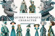 Quirky Baroque Character Clipart, a Person Illustration by BusyDaydesign (Thumbnail 1 of 9)