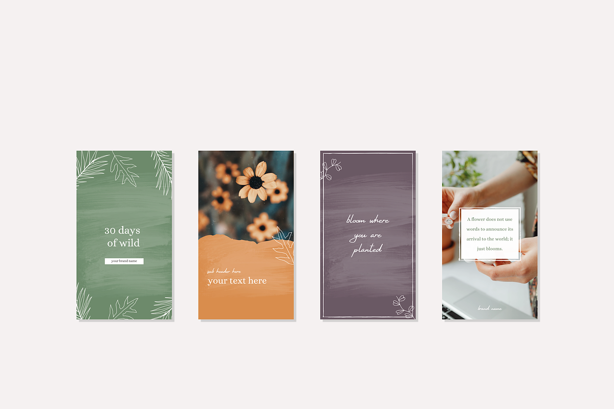 Botanical Instagram Templates, a Social Media Template by CreativeWilderness (Photo 8 of 9)