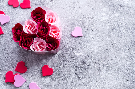 Bright pink and red roses made of featuring soap, rose, and valentine, a Beauty & Fashion Photo by YuMyart