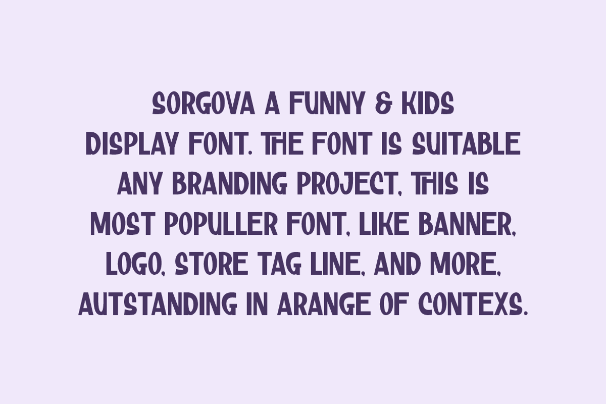 Sorgova - Funny & Kids Font, a Sans Serif Font by Iqsiart Studio (Photo 2 of 8)