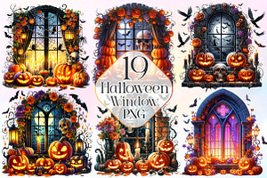 Window Halloween Sublimation Clipart