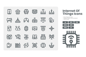 Internet Of Things Icon Pack, an Outline Icon by erifqizeicon