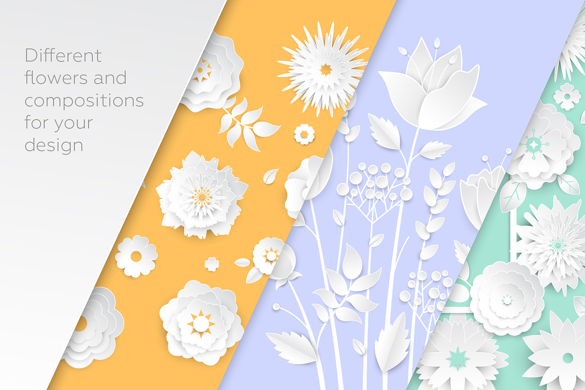 Paper Cut White Flowers Card Kit, a Templates & Theme by Boyko Pictures (Photo 2 of 16)