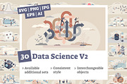30 Data Science V2 Concepts, an Education Illustration by VectorMine (Thumbnail 1 of 10)