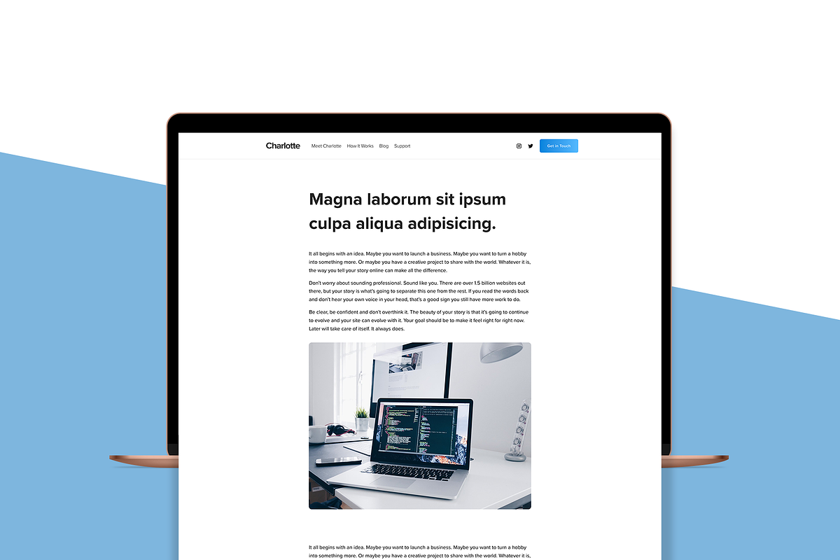 Charlotte - Squarespace 7.1 Template, a Landing Page Template by Palm Creatives (Photo 3 of 5)