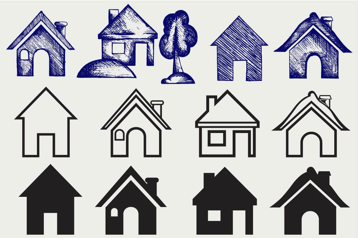 Houses icons SVG, an Outline Icon by LineworkStock