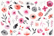 watercolor rose & black set, an Illustration by artnLera (Thumbnail 3 of 3)
