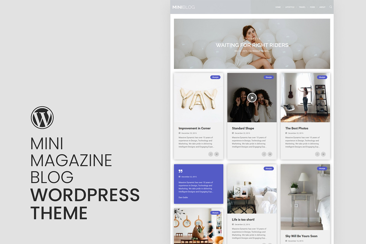 Mini Magazine Blog WordPress Theme, a WordPress Template by Pixflow (Photo 2 of 11)