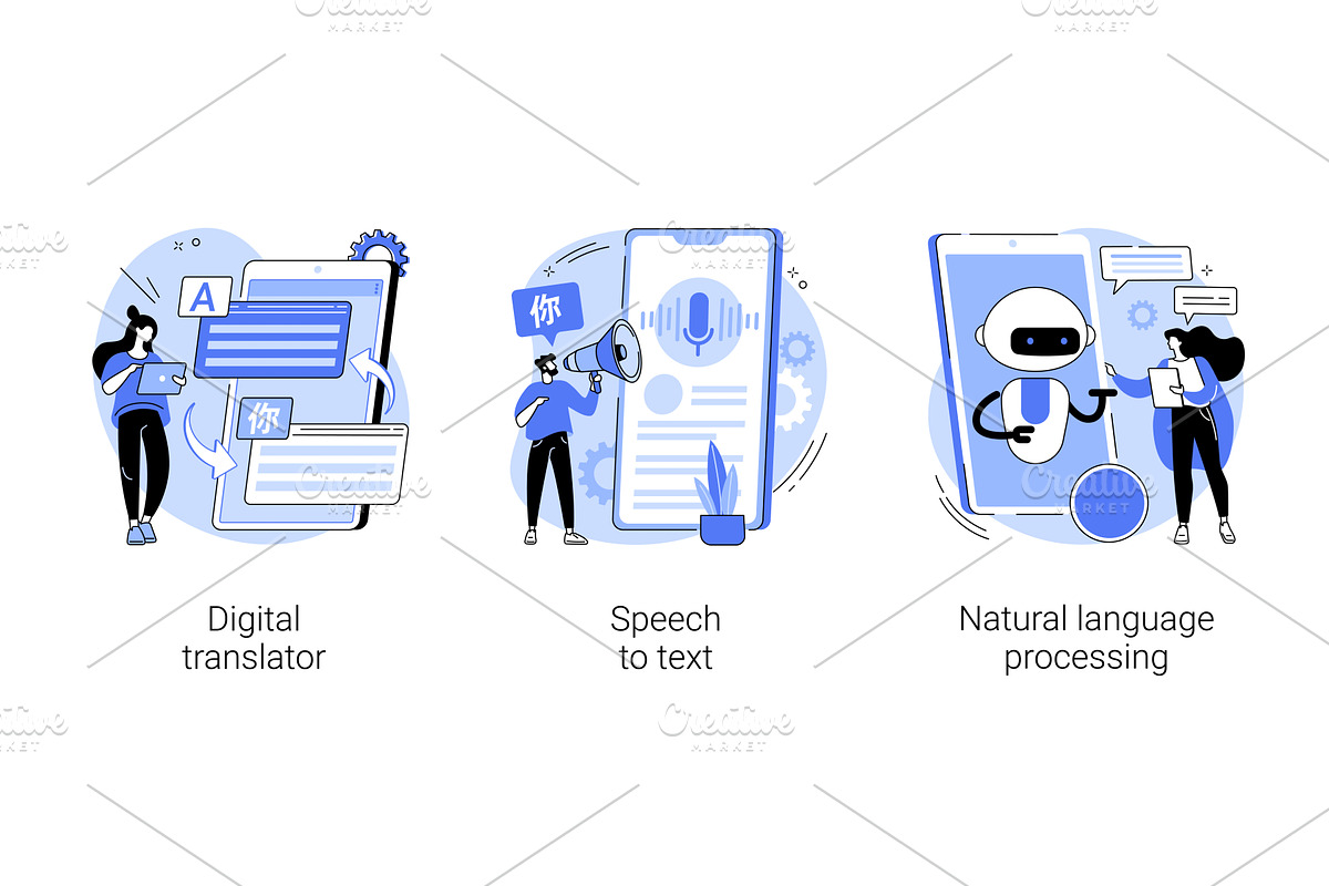 Multilingual mobile application, a Technology Illustration by Visual ...
