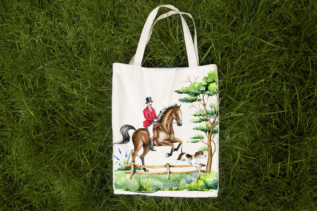Fox Hunting watercolor clipart, an Animal Illustration by SimpleWishesArt (Photo 7 of 7)