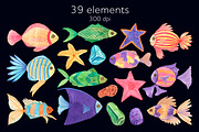 Fish watercolor clipart Ocean png, an Animal Illustration by AnastasiaWatercolor (Thumbnail 3 of 7)