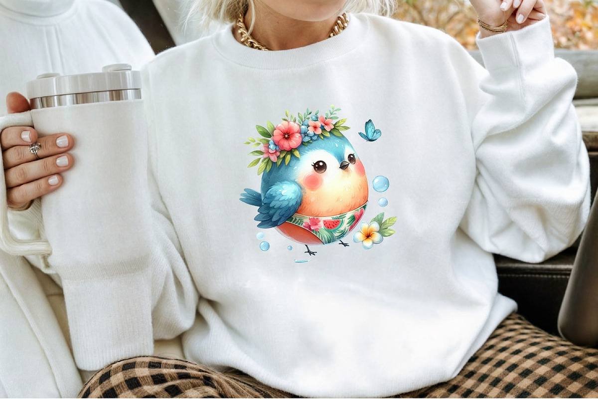 Quirky Whimsical Summer Birds Clipar, an Illustration by Sublimation Artist (Photo 4 of 6)