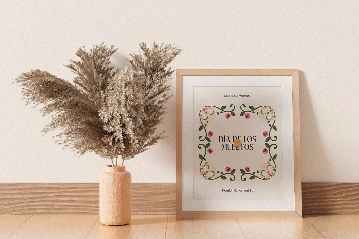 Día de los Muertos Flourish Ornament, a Seasonal Illustration by Invisual Studio (Photo 5 of 8)